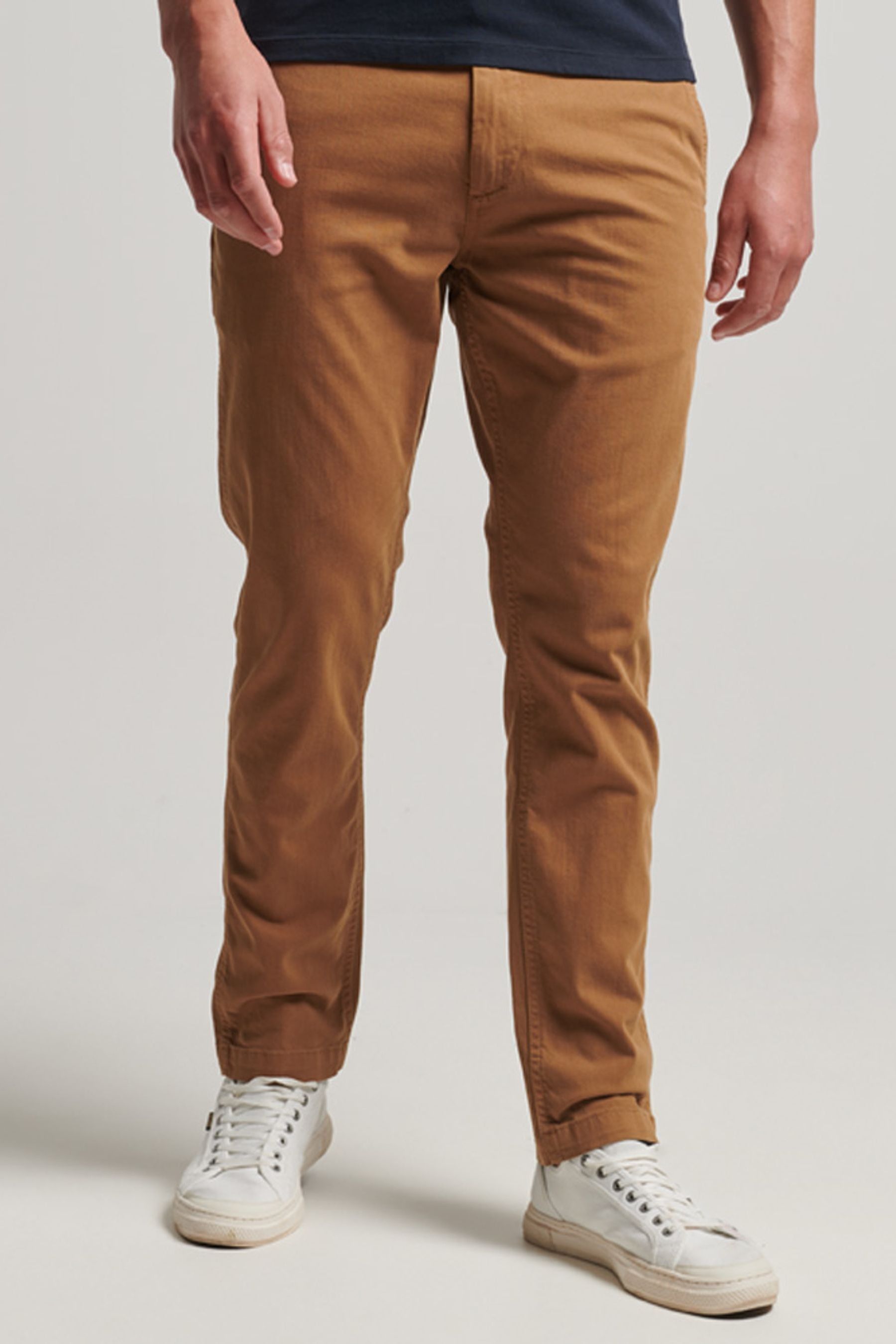 Офицерские брюки-чиносы приталенного кроя Superdry, коричневый