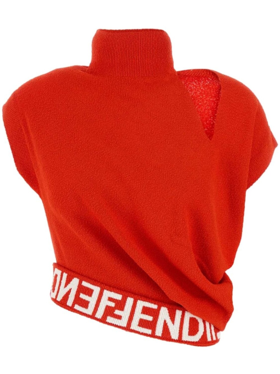 

Топ из смеси с вышитым логотипом FENDI, оранжевый