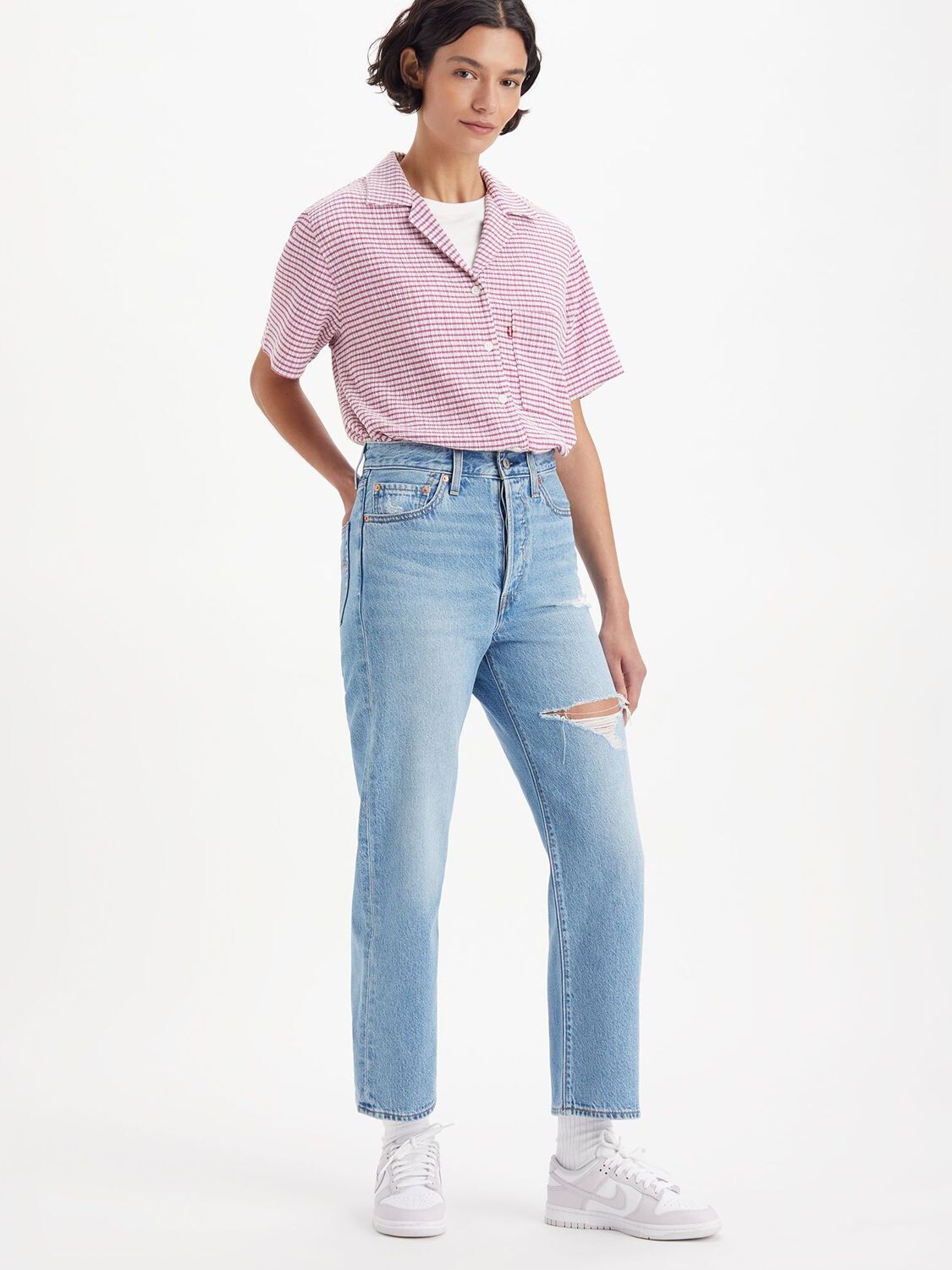 

Джинсы прямого кроя до щиколотки Levi's Ribcage, средний цвет индиго