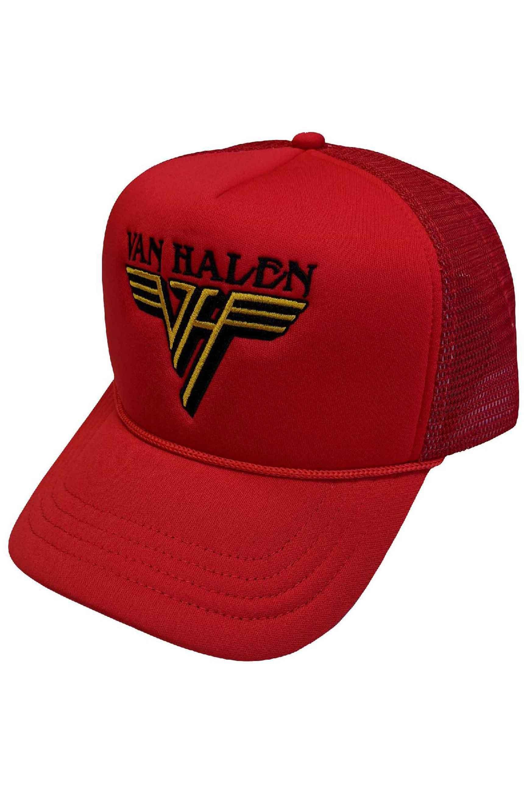 Бейсбольная кепка Trucker с текстовым ремешком и логотипом Van Halen, красный детская индивидуальная кепка с логотипом сделай сам для мужчин и женщин кепка для грузовика сетчатая кепка