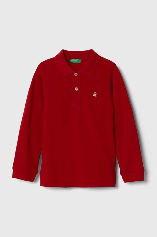 

Детская хлопковая футболка с длинными рукавами United Colors of Benetton, красный