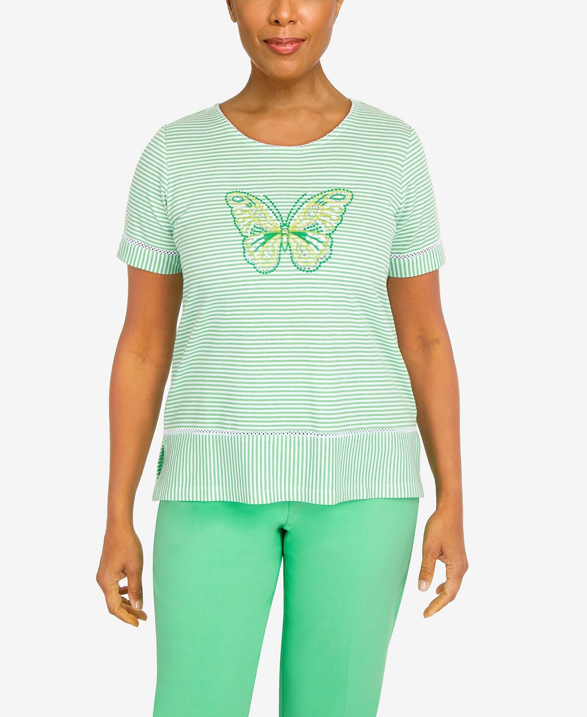 

Мини-топ в полоску Petite Butterfly Alfred Dunner