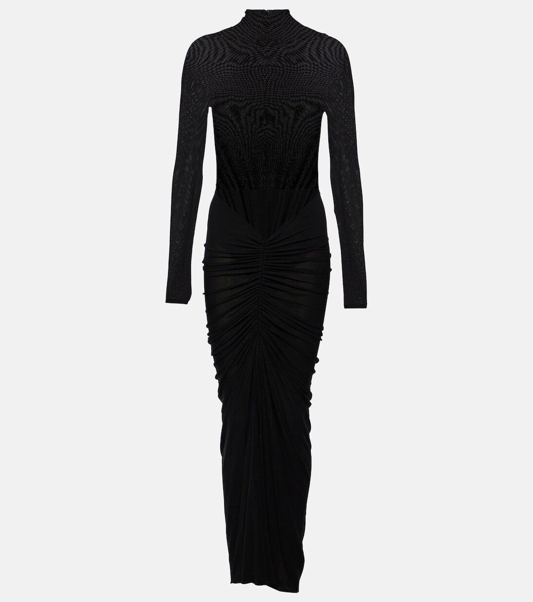 

Платье макси из джерси с драпировкой Alaïa, черный