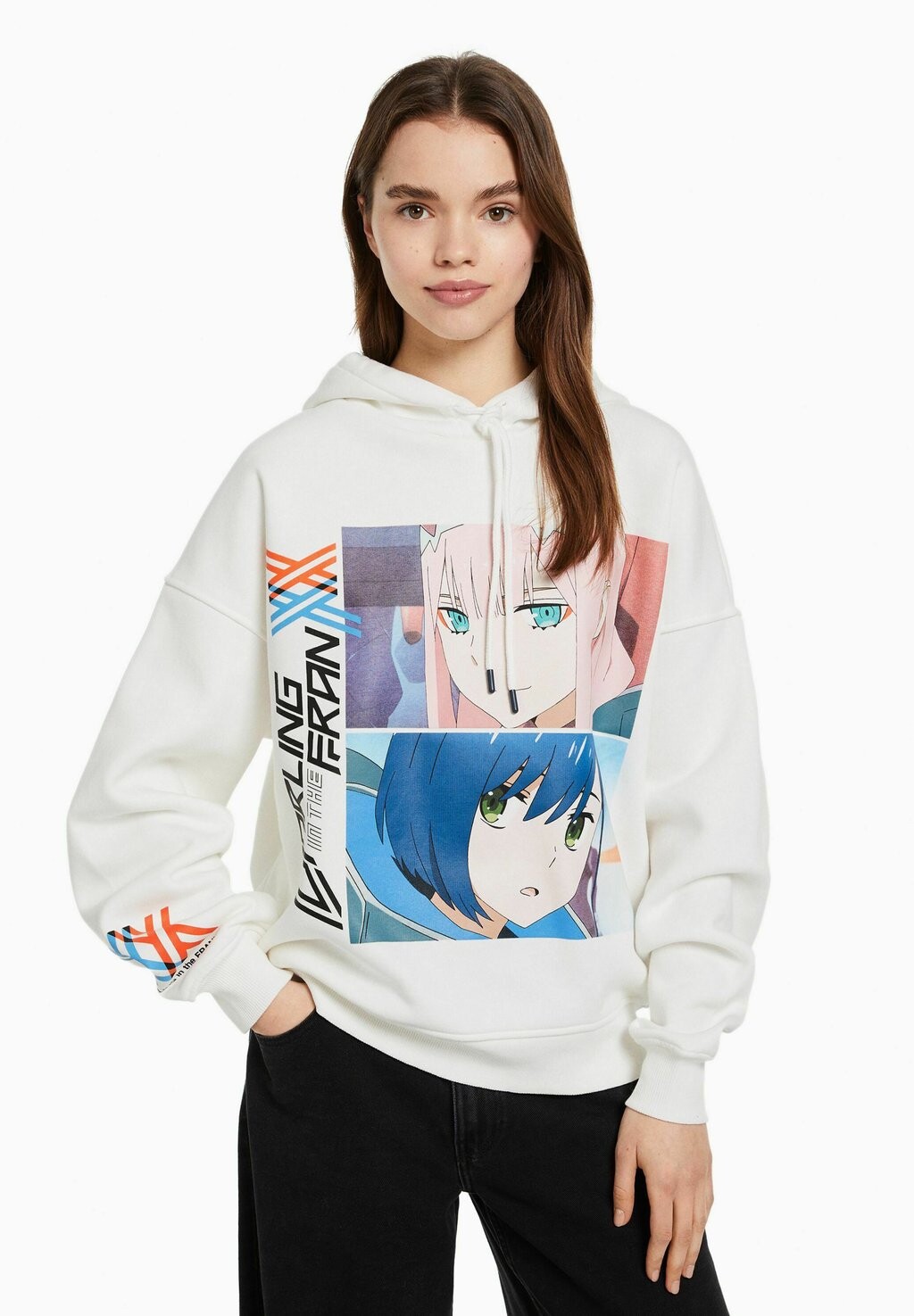 

Толстовка с капюшоном Bershka, белый