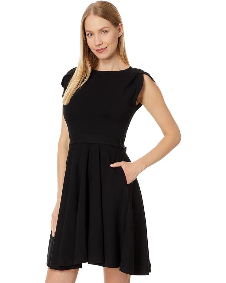 

Платье PACT Fit & Flare Petal Sleeve, черный