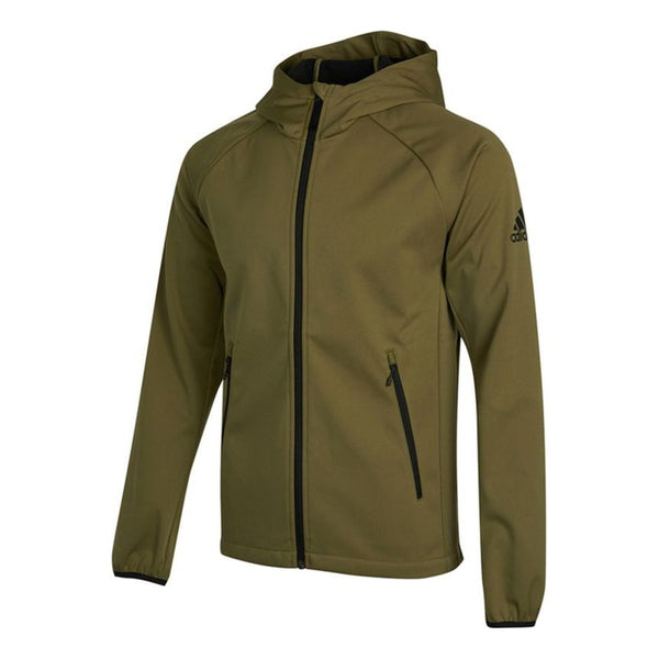 Куртка Men's adidas Outdoor Sports Fleece Lined Hooded Logo Jacket Olive, зеленый