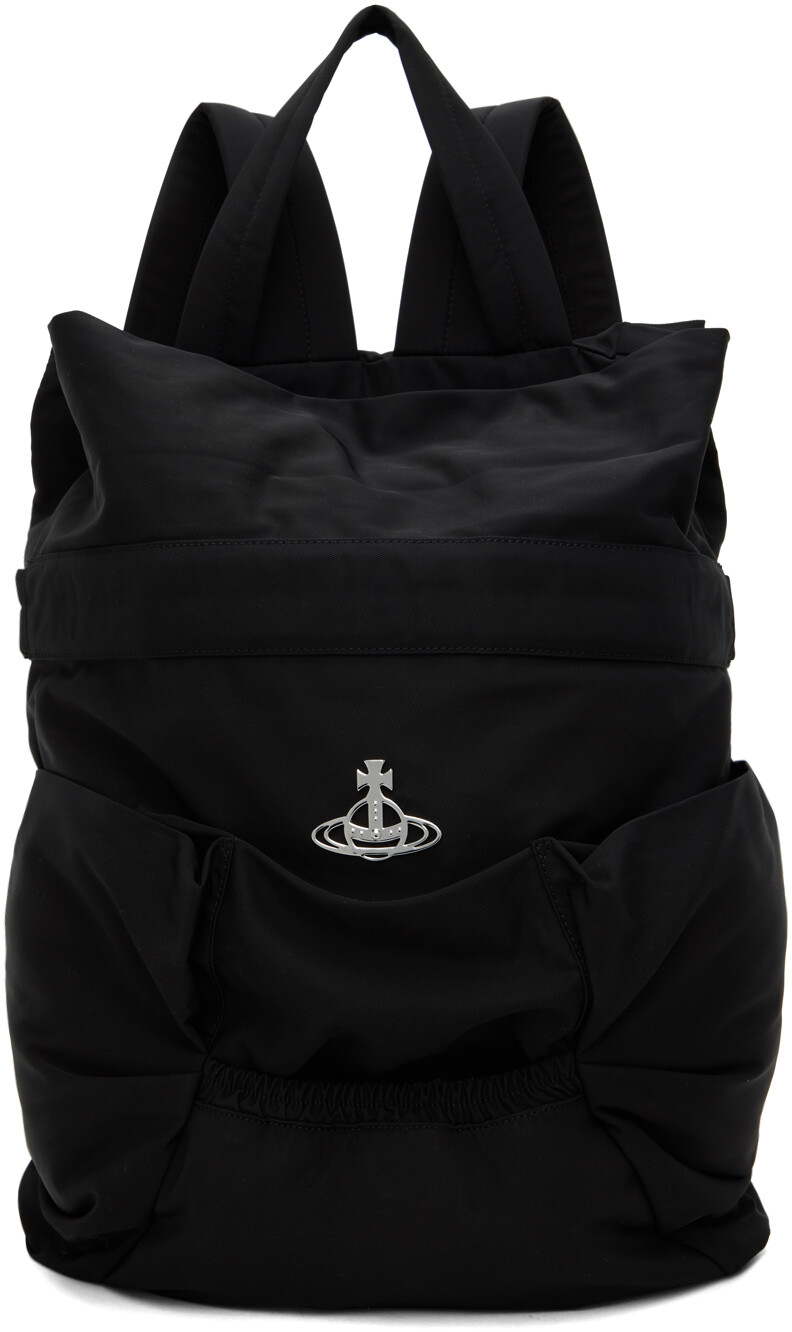 

Черный большой рюкзак из техекса Vivienne Westwood