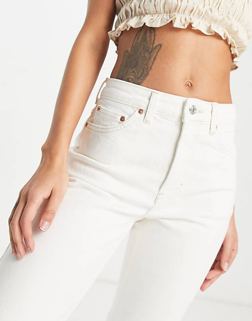 Белоснежные прямые джинсы со средней посадкой Topshop белоснежные прямые джинсы со средней посадкой topshop