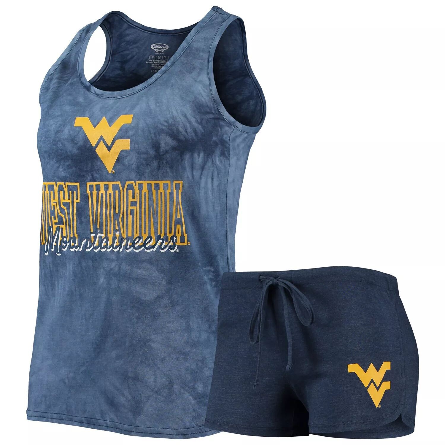 

Женский комплект из топа и шорт с майкой и шортами Billboard темно-синего цвета Concepts Sport West Virginia Mountaineers Billboard