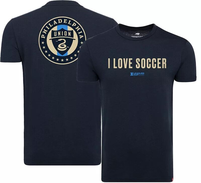 

Темно-синяя футболка Sportiqe Philadelphia Union Leagues Cup I Love Soccer