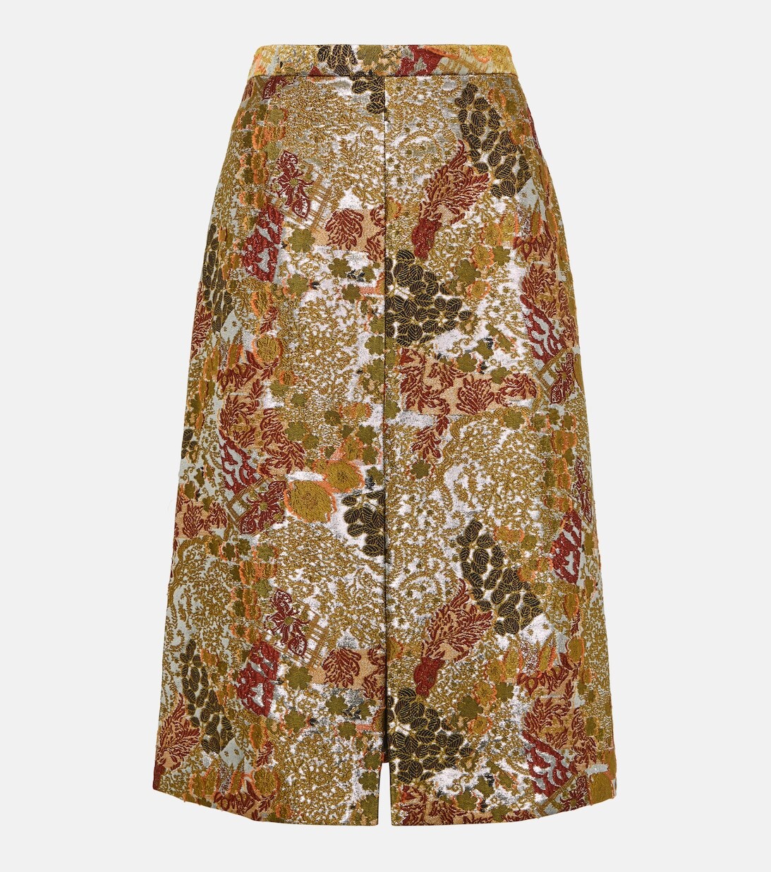 

Юбка миди из жаккарда с цветочным принтом DRIES VAN NOTEN, зеленый