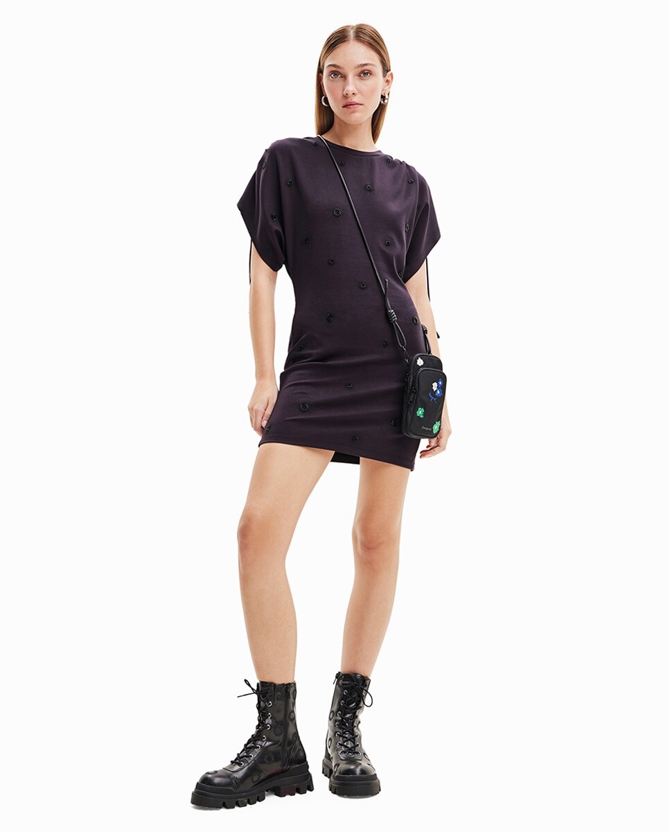 

Вышитое мини-платье Desigual, черный