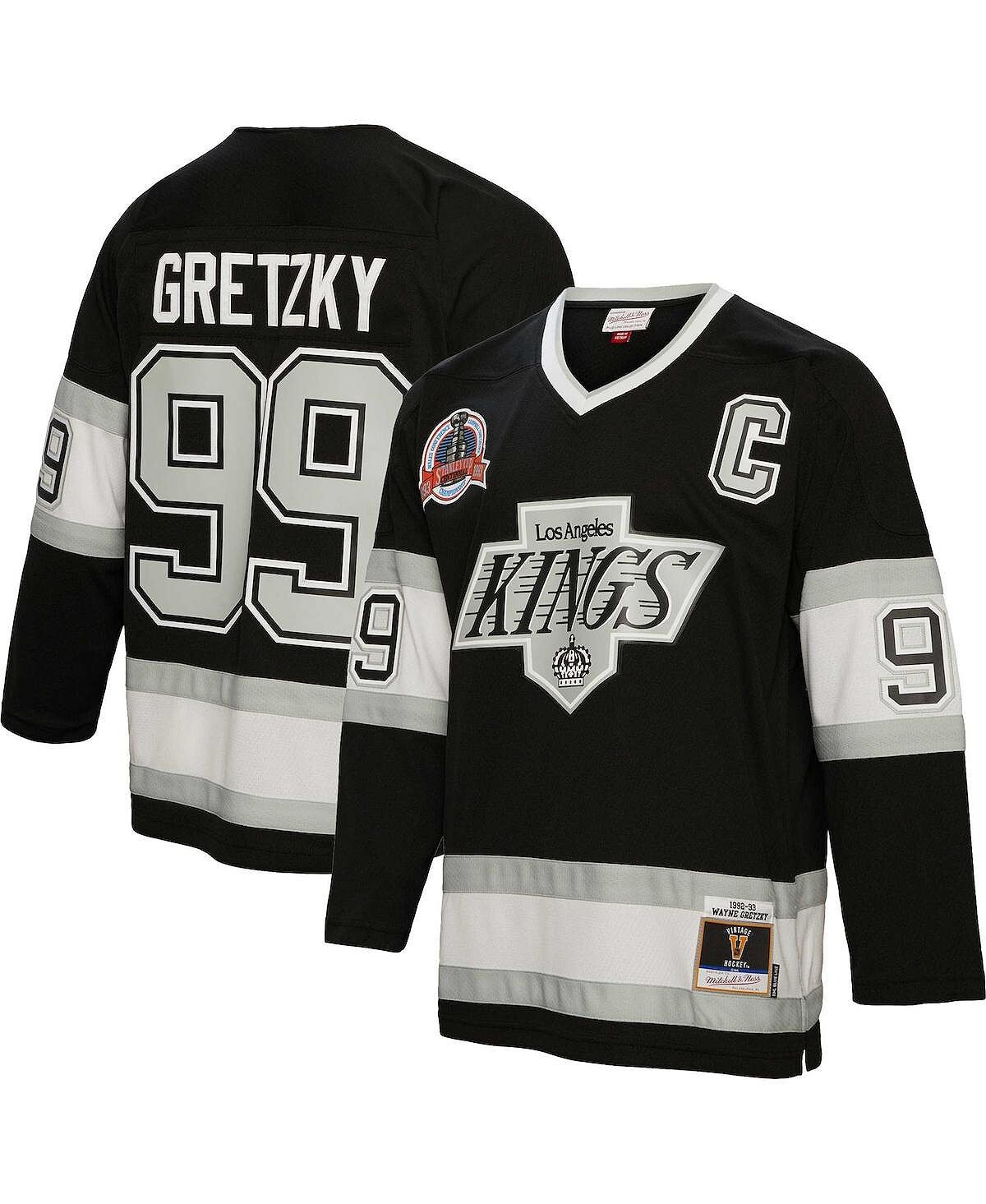 

Мужская черная майка игрока Los Angeles Kings 1992 с Уэйном Гретцки Blue Line Mitchell & Ness