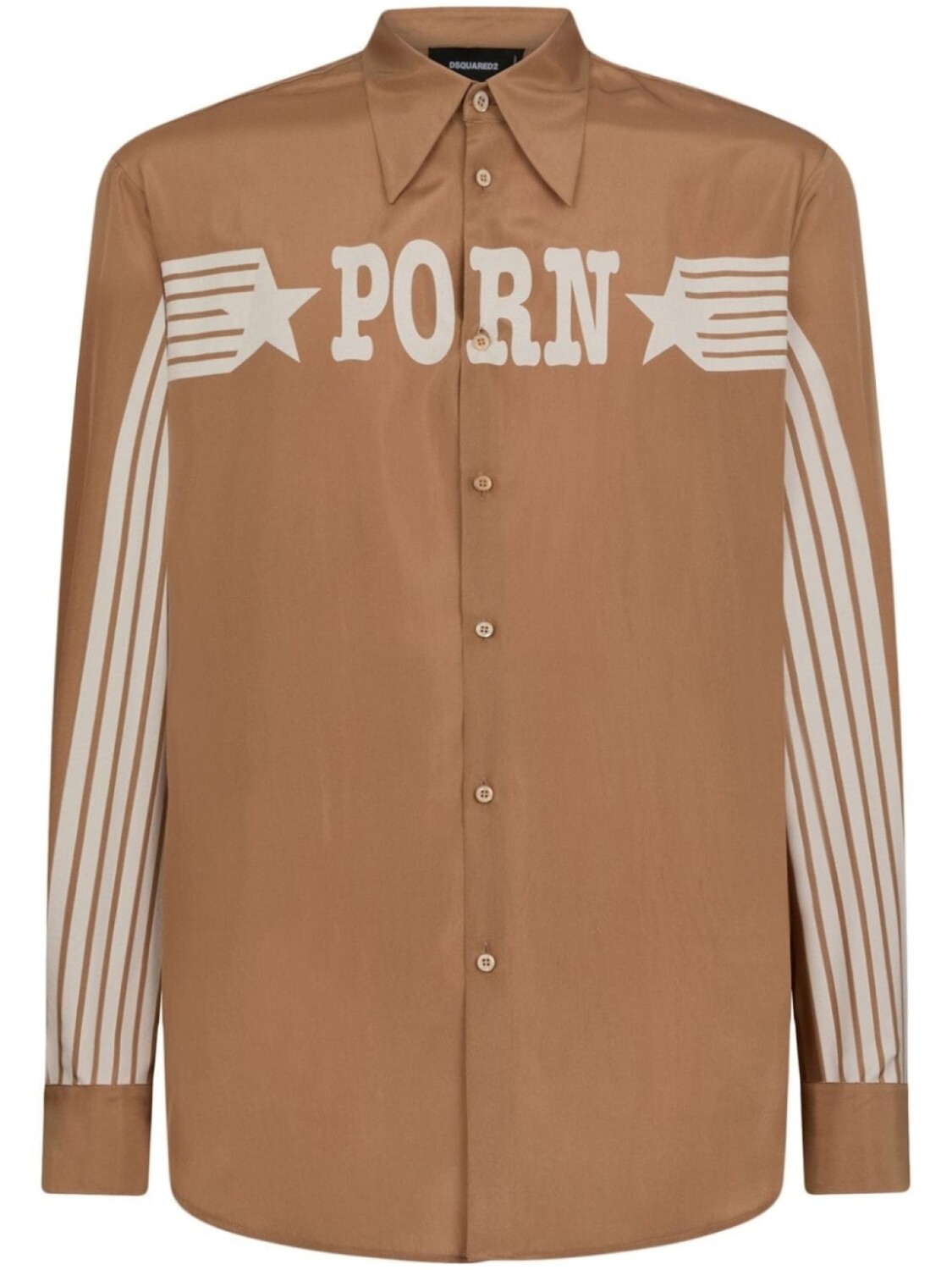 

Dsquared2 graphic-print silk shirt, коричневый