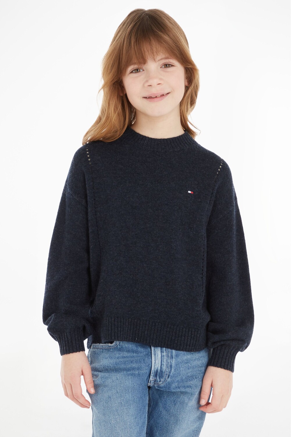

Детский свитер Essential из мягкой шерсти Tommy Hilfiger, синий