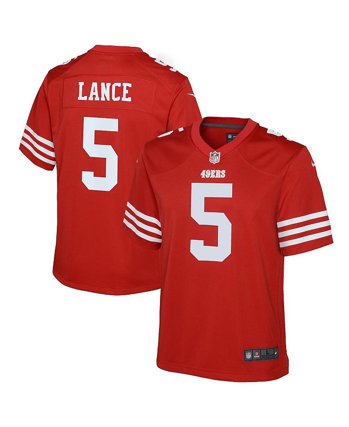 цена Игровая майка Big Boys Trey Lance Scarlet San Francisco 49ers Nike, красный