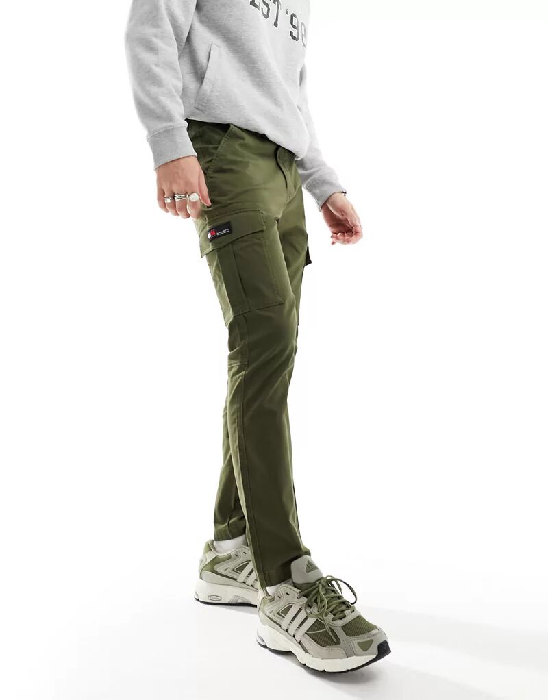 Легкие брюки карго оливково-зеленого цвета Tommy Jeans Austin