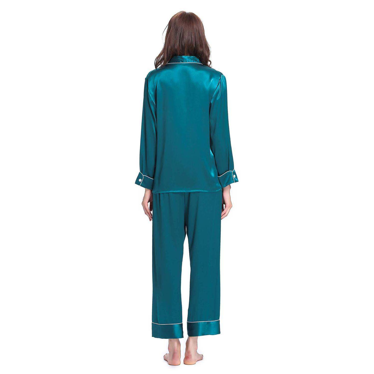 LILYSILK 22 Momme Шикарная шелковая пижама с отделкой для женщин Lilysilk