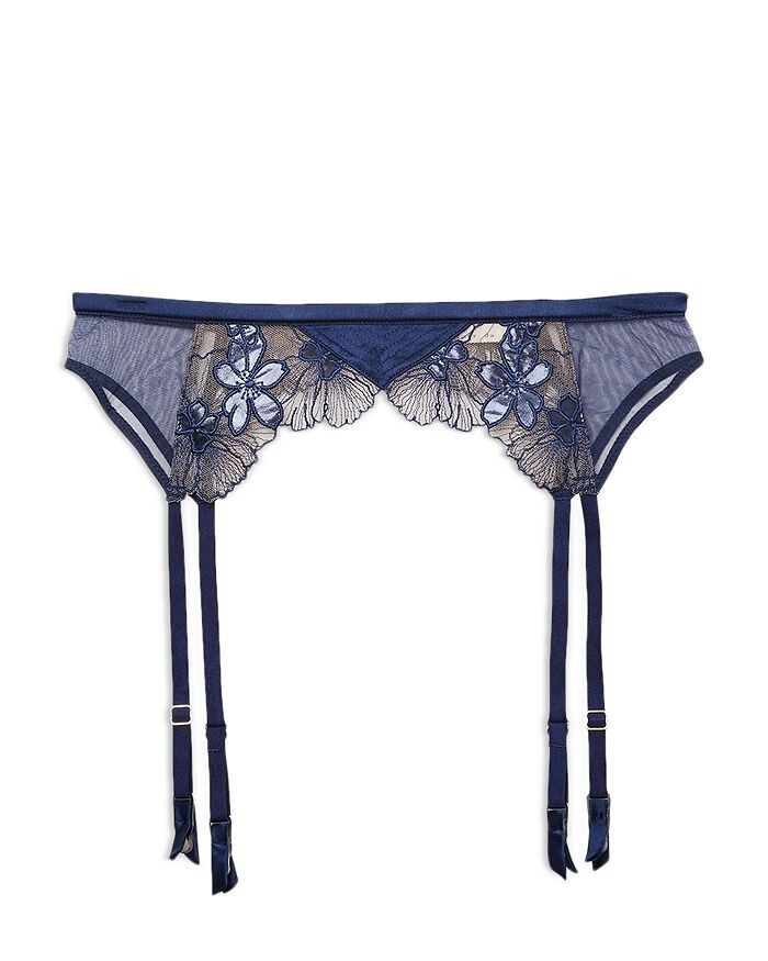 

Фиолетовый пояс для чулок с вышивкой Fleur du Mal