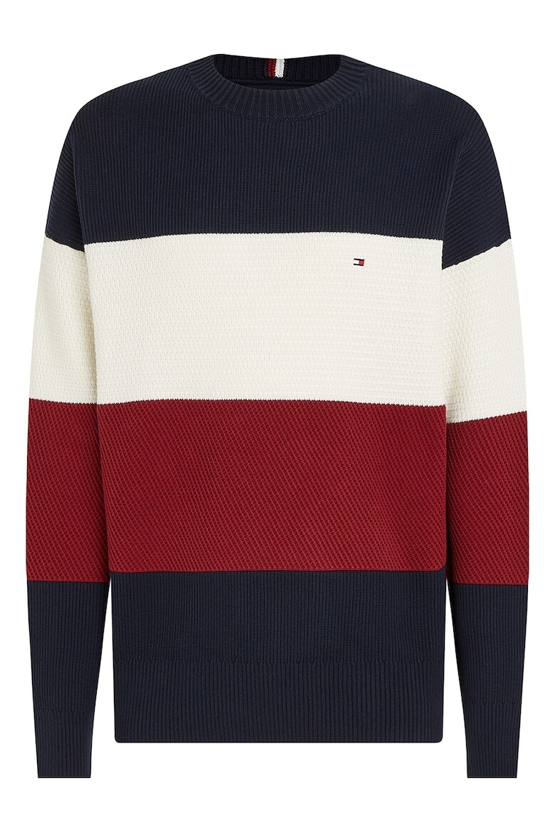 

Хлопковый свитер в стиле колор-блок Tommy Hilfiger, красный