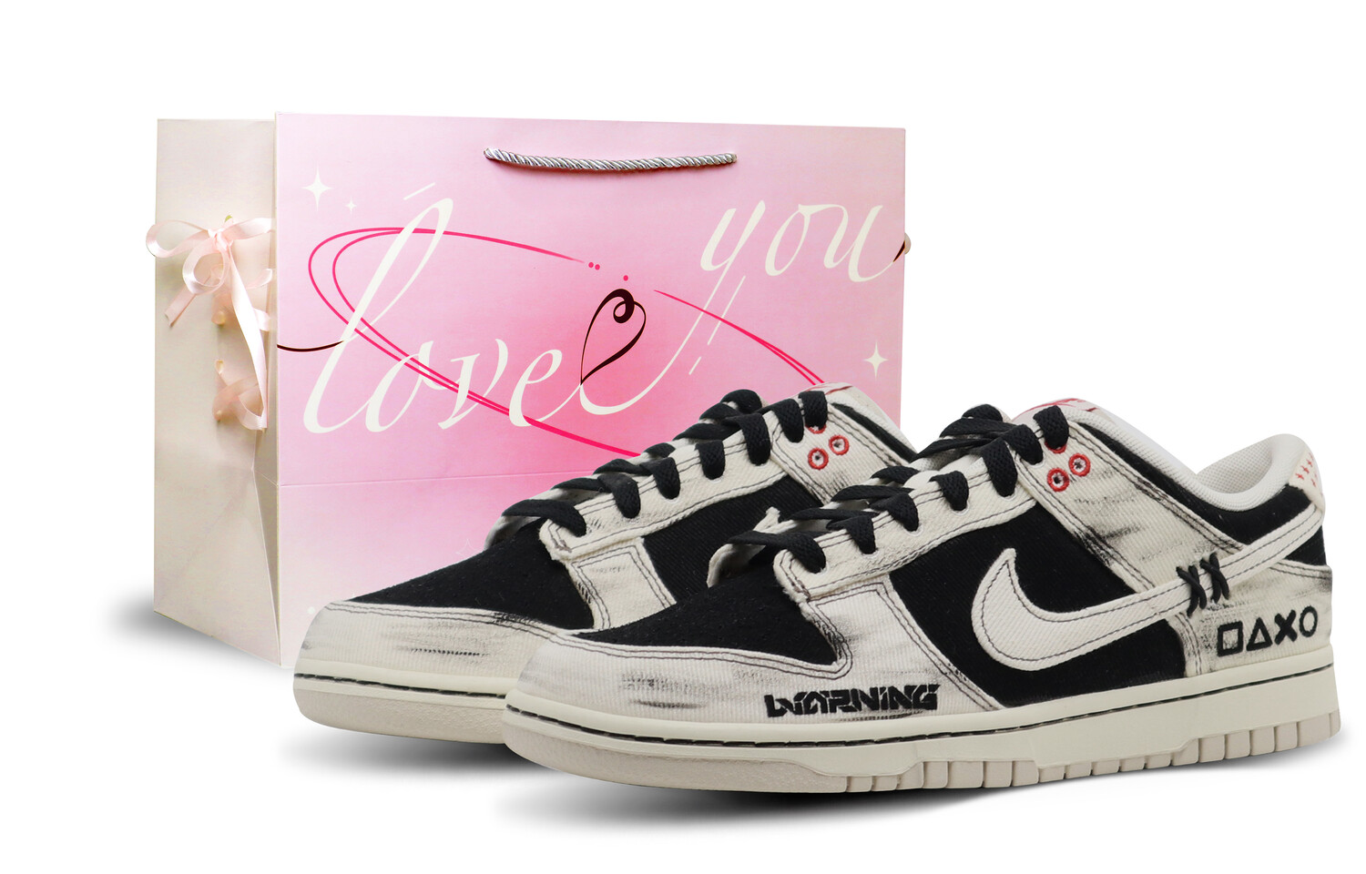 

Кроссовки Nike Dunk Skateboarding Shoes Unisex Low-top Beige/Black, бежевый/черный