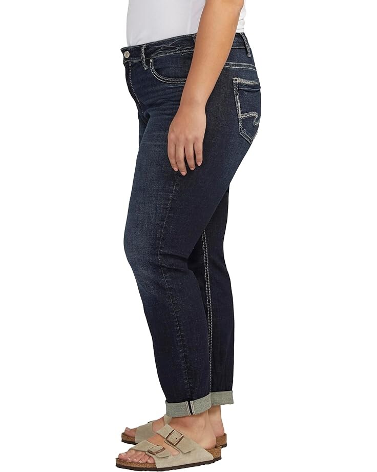 

Джинсы Silver Jeans Co. Plus Size Boyfriend Mid-Rise Slim Leg Jeans W27101ECF485, индиго