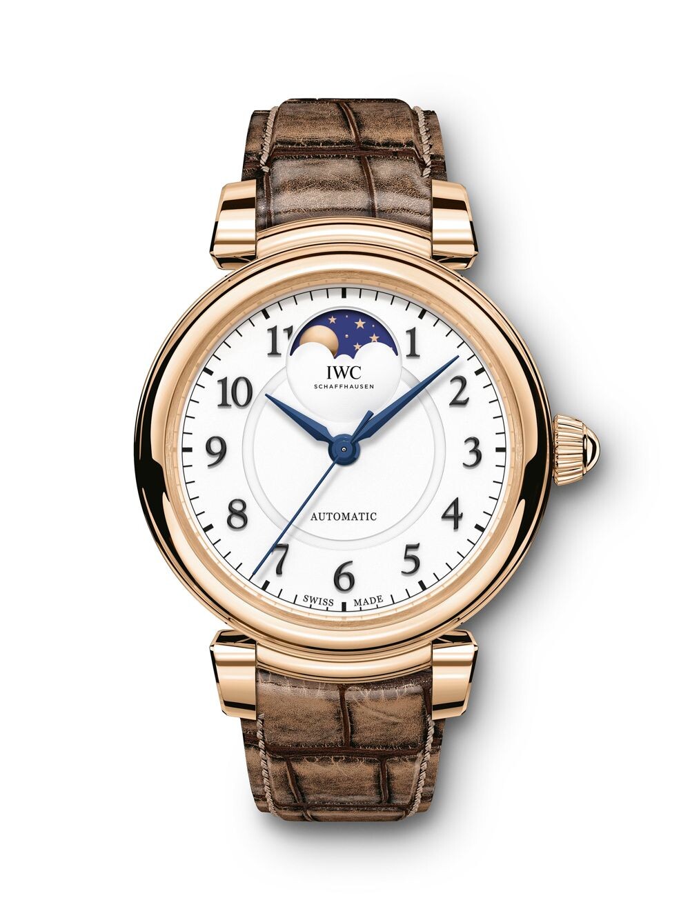 

Часы Da Vinci из золота 18 карат 5N и ремешка из кожи аллигатора с фазой Луны IWC Schaffhausen, коричневый
