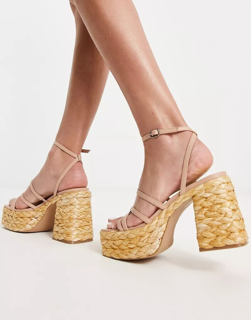 

Нежно-розовые сандалии Steve Madden Belise с подошвой на платформе с эффектом морских водорослей