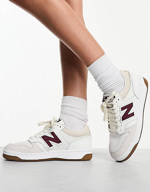 

Белые и бордовые кроссовки New Balance 480