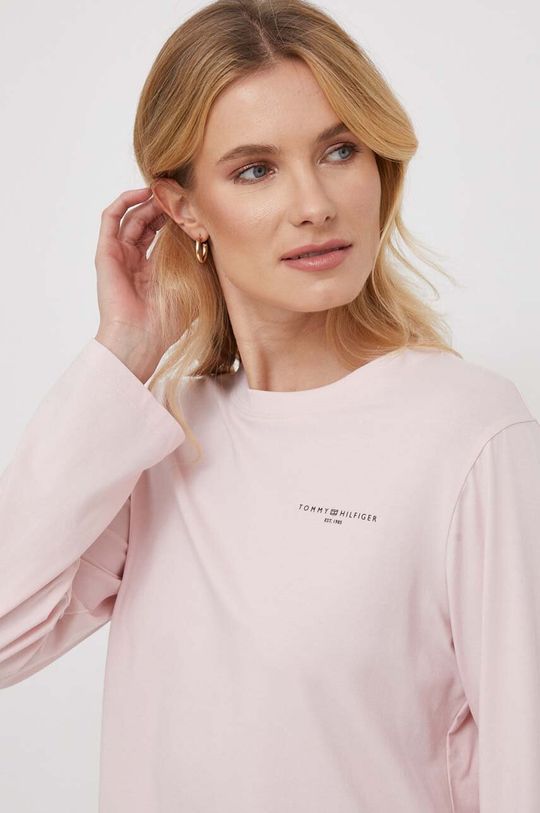 Рубашка с длинным рукавом Tommy Hilfiger, розовый мужская поплиновая рубашка с длинным рукавом tommy hilfiger