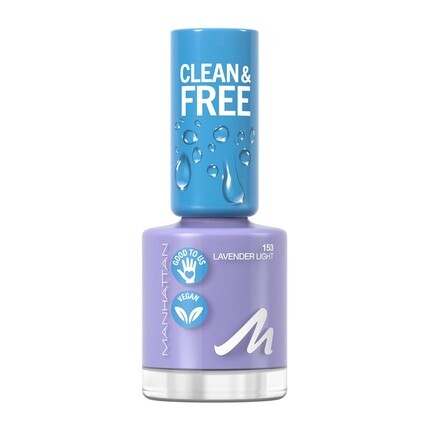 

Лак для ногтей Manhattan Clean and Free, 8 мл, лавандовый, легкий, дышащий, веганский