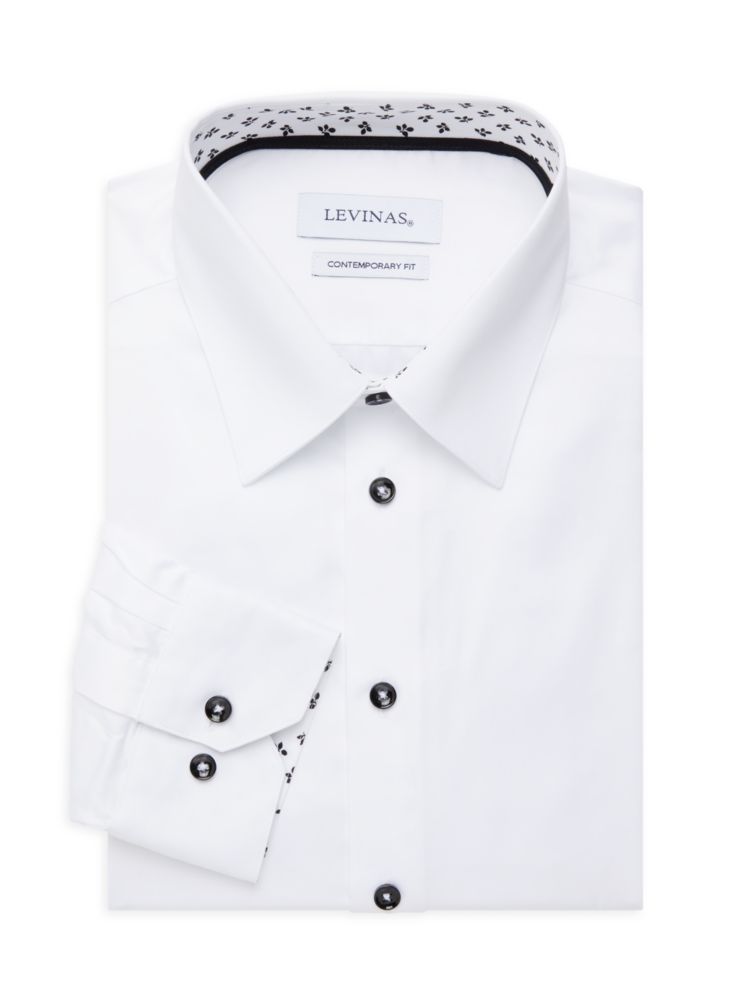 Классическая рубашка современного кроя Levinas, белый