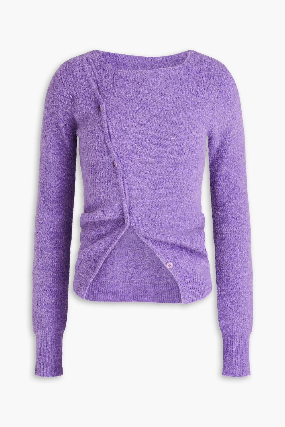 

Кардиган Pau асимметричного кроя в рубчик Jacquemus, фиолетовый