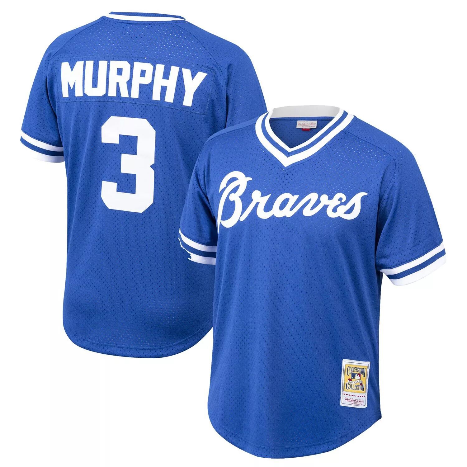 

Молодежная сетчатая тренировочная майка Mitchell & Ness Dale Murphy Royal Atlanta Braves Cooperstown Collection Unbranded