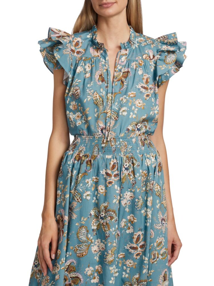 

Хлопковая блузка Dream Garden Elie Tahari, цвет Blue Multi