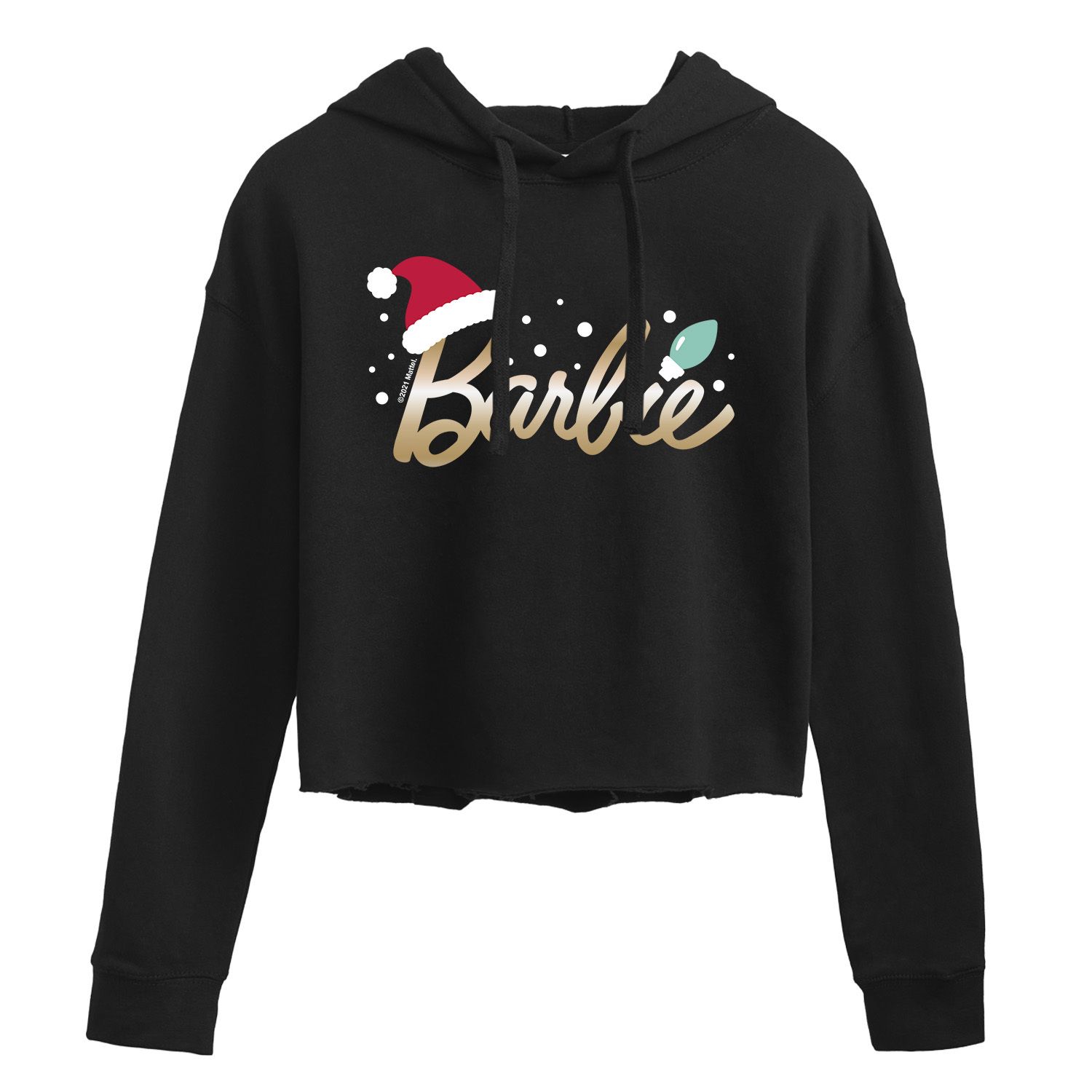 

Укороченное худи с графическим рисунком Barbie Santa Logo для юниоров Licensed Character