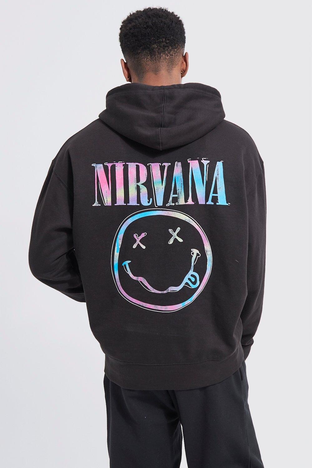 

Худи оверсайз nirvana license Boohoo, черный