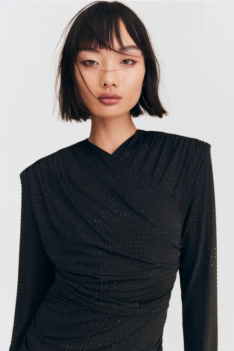 

Платье с камнями H&M, черный