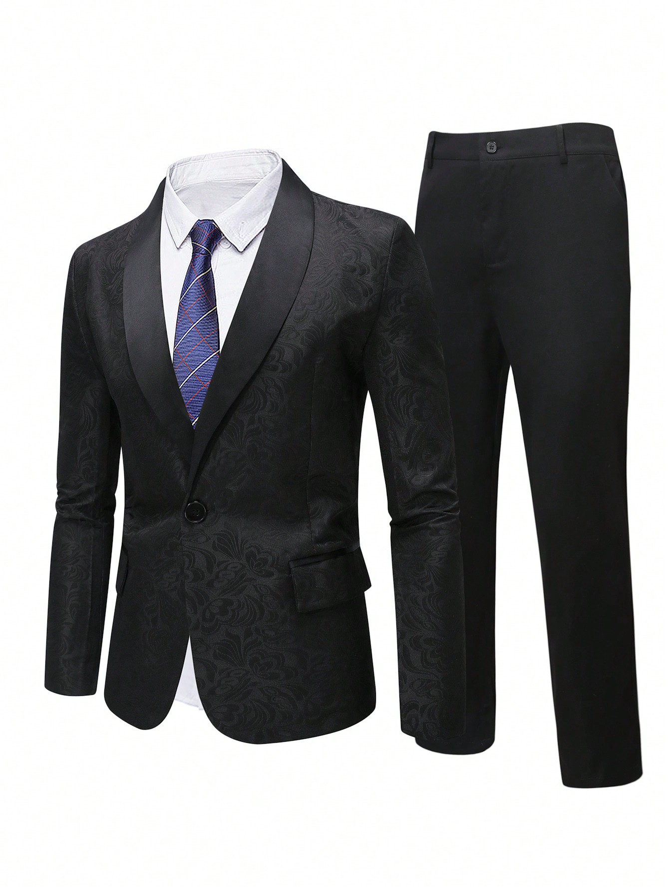 Мужской костюм больших размеров Manfinity Mode, черный мужской однотонный костюм с воротником стойкой manfinity mode черный