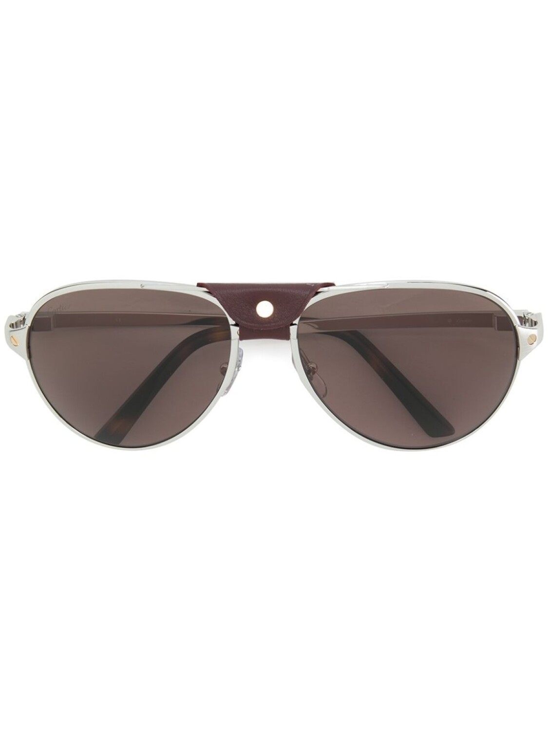 

Cartier Eyewear солнцезащитные очки-авиаторы 'Santos', серебристый