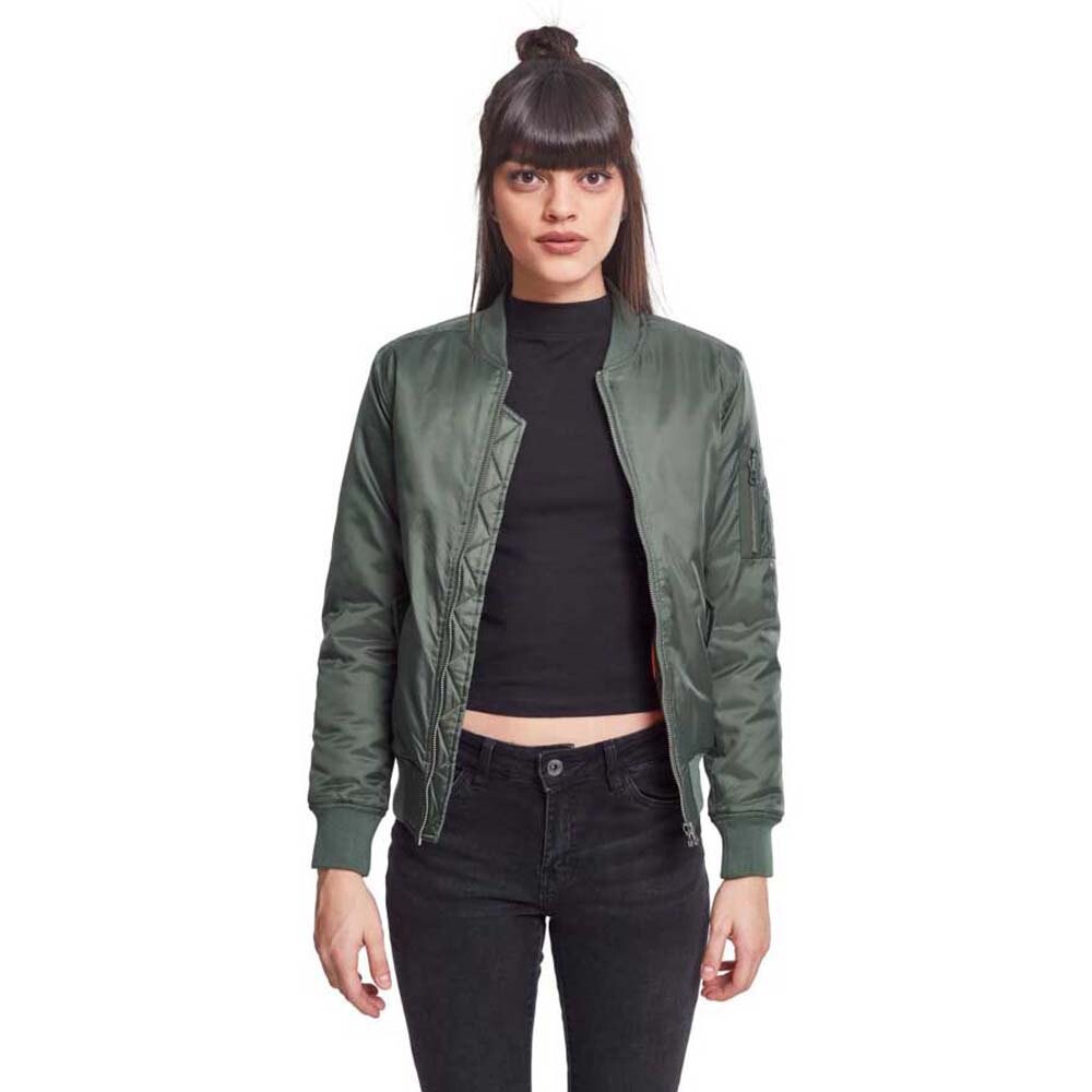 Куртка Urban Classics Basic Bomber, зеленый куртка zara basic bomber песочный