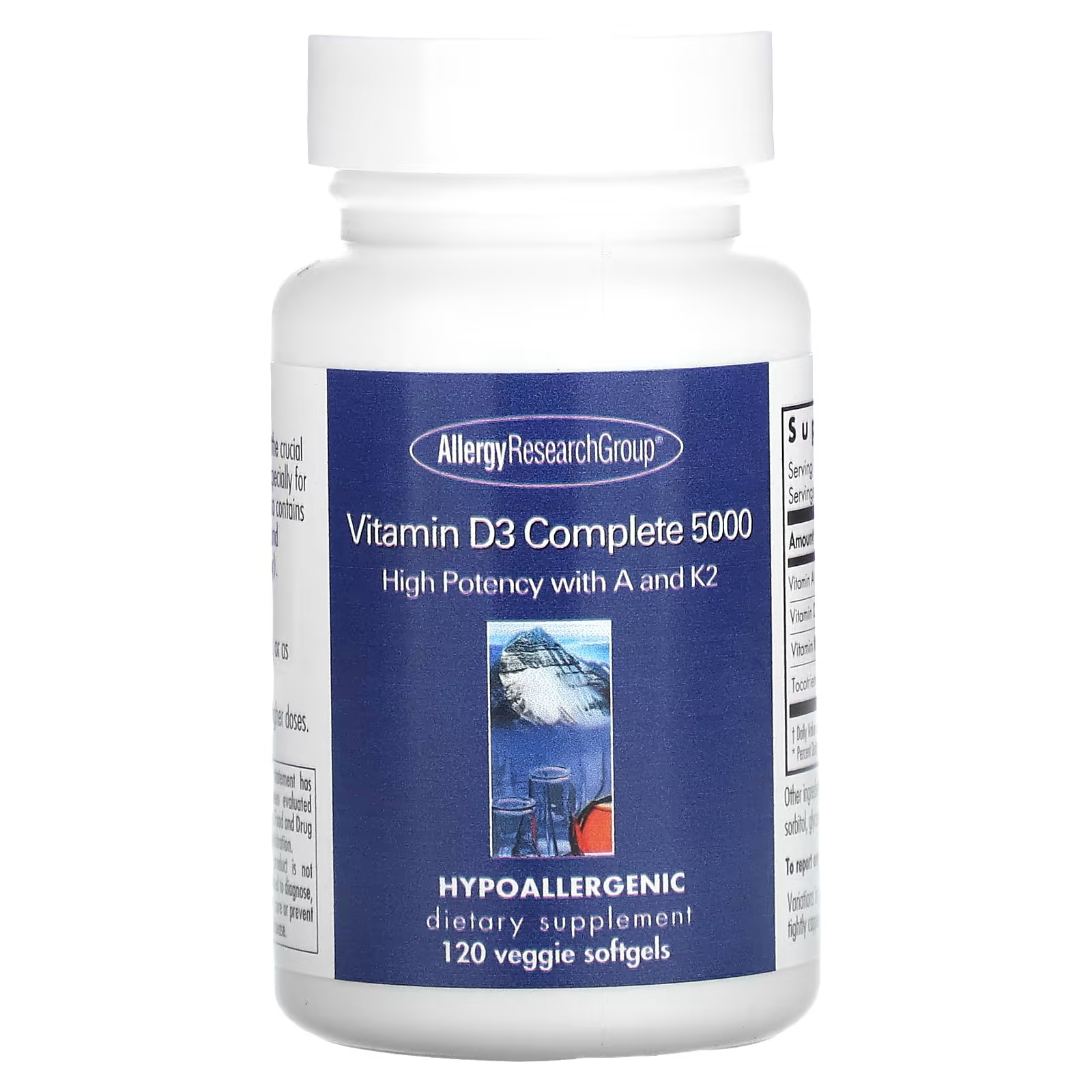 Витамин D3 Complete 5000 Allergy Research Group, 120 мягких таблеток allergy research group vitamin d3 complete 5000 iu 60 softgels