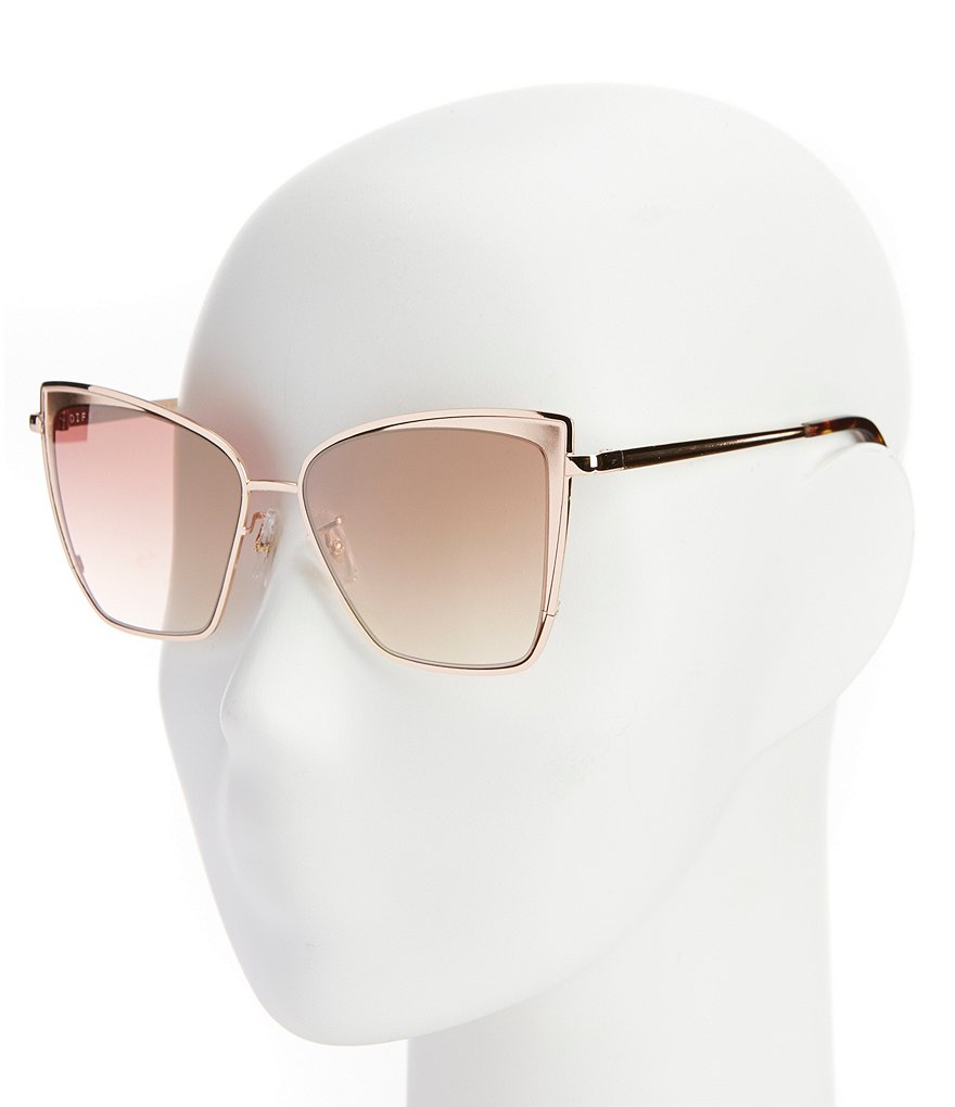 DIFF Eyewear Поляризованные солнцезащитные очки «кошачий глаз» Becky с градиентом, золотой