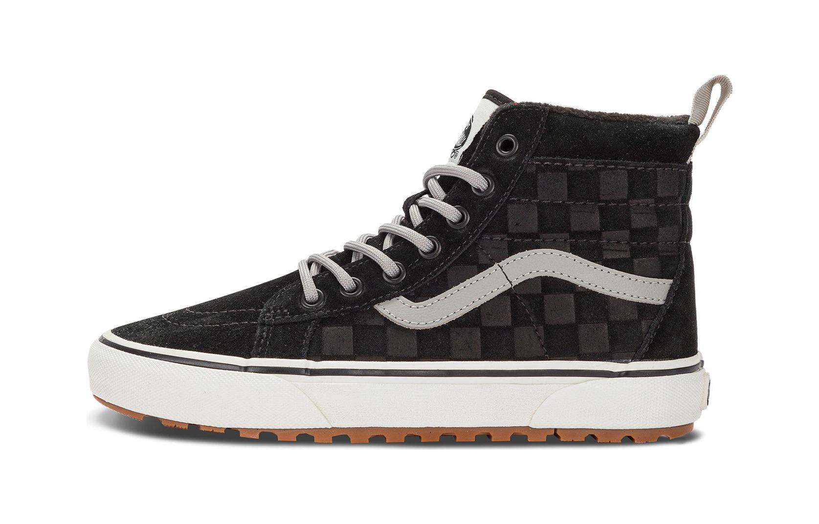 

Детские туфли для скейтбординга Vans SK8 HI BP, цвет black and gray checkerboard