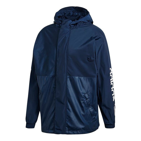 Куртка adidas originals Regen Windproof hooded Zipper Jacket Navy Blue, синий пуховик adidas originals down regen hooded blue black hl6745 синий