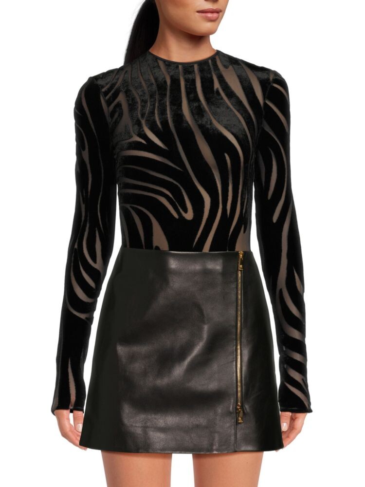 

Велюровое боди с зеброй Versace, черный