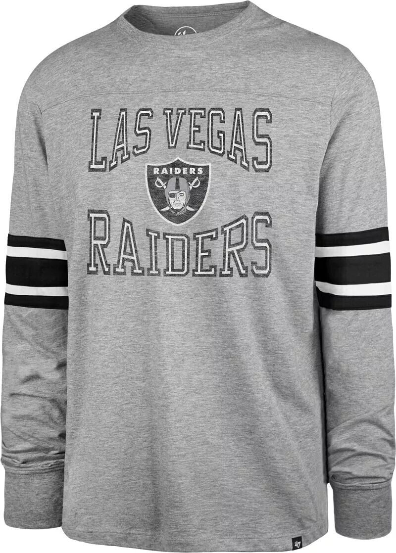 

Мужская серая футболка с длинным рукавом '47 Las Vegas Raiders Cover 2