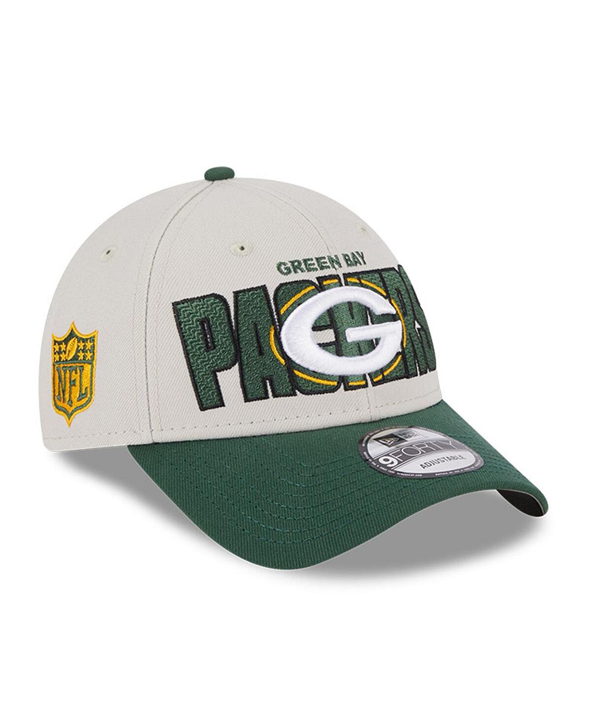 Мужская регулируемая кепка Stone, зеленая Green Bay Packers NFL Draft 2023 9FORTY New Era
