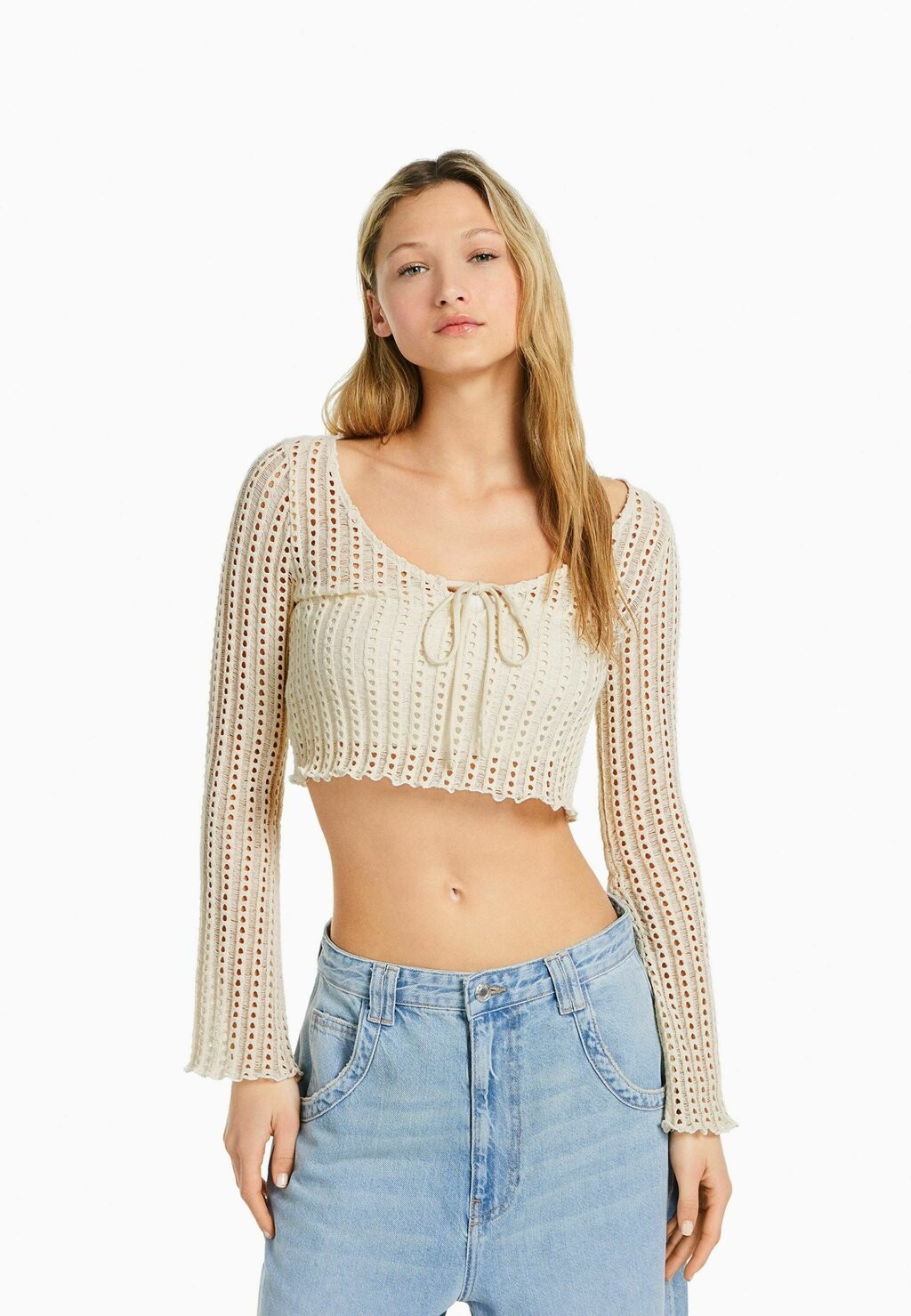 

Свитер Bershka, бежевый
