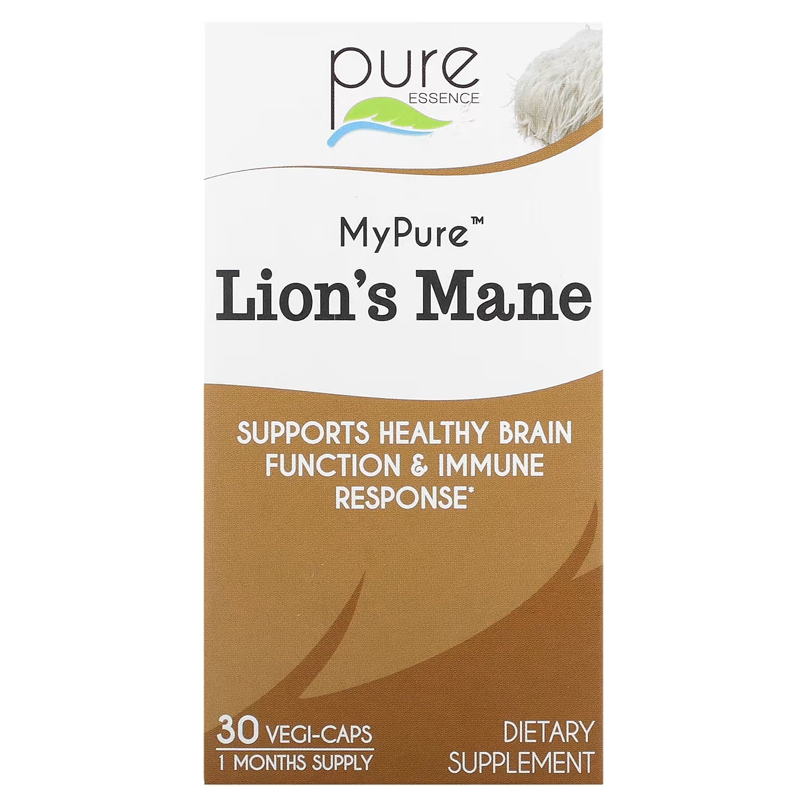 Пищевая добавка Pure Essence MyPure Lion's Mane для иммунитета, 30 растительных капсул